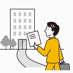 役所に申請に行く人のイラスト