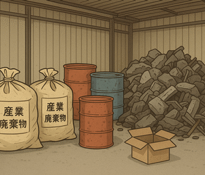 産業廃棄物を屋内保管する