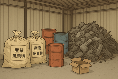 産業廃棄物を屋内保管する