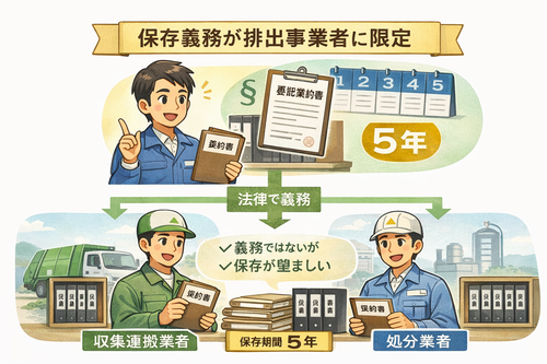 委託契約書の保存義務が排出事業者にあるイラスト