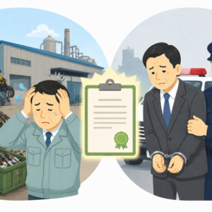 産業廃棄物処理業の許可を受けている法人の役員が逮捕された時点で、その許可は即時に取り消される？